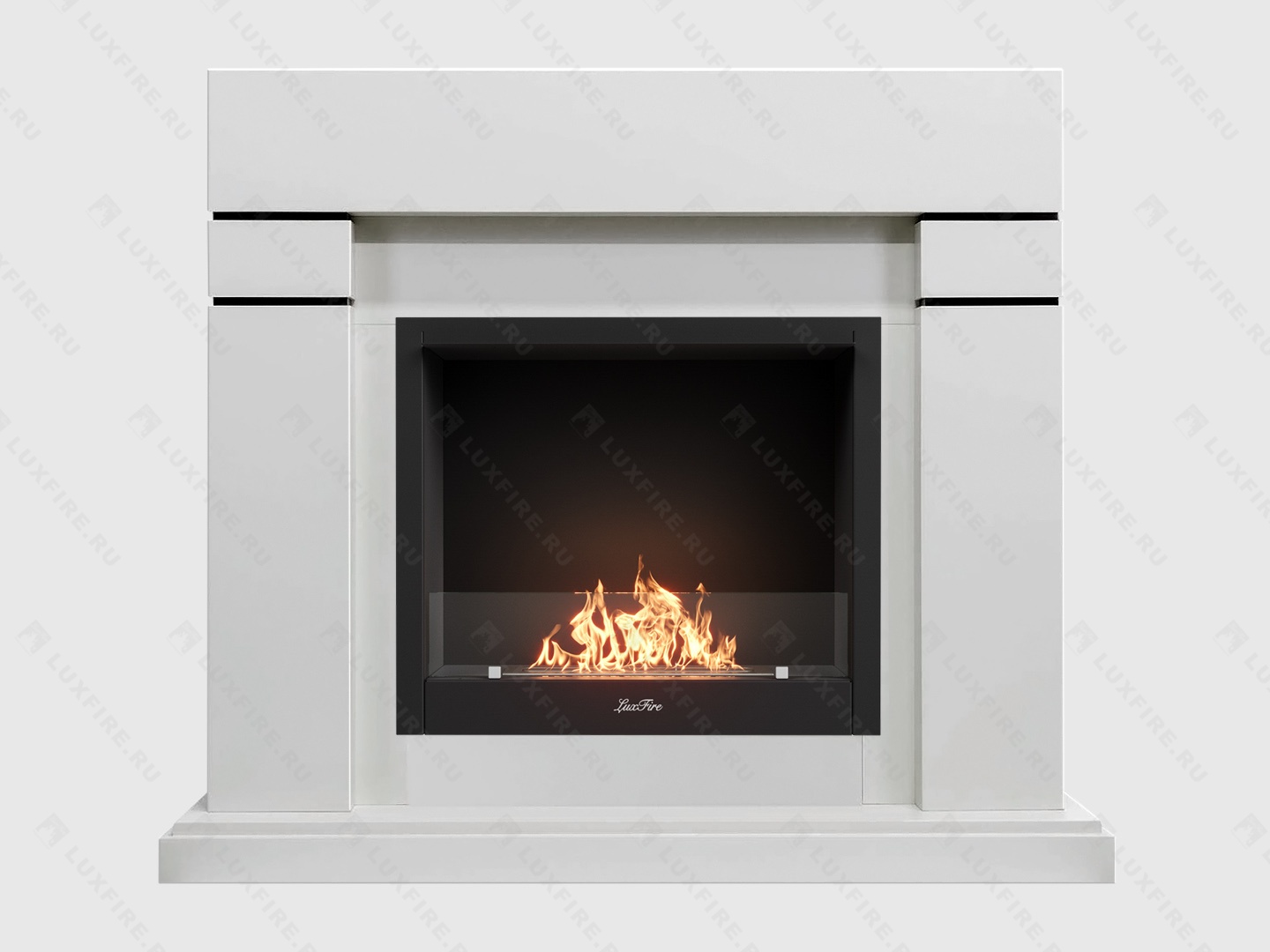Каминокомплект Lindos - Белый с с биокамином Lux Fire "Фаер Бокс 1-26". Размеры (ВхШхГ; мм)915 × 1190 × 400 Каминокомплект Lindos - Белый с с биокамином Lux Fire "Фаер Бокс 1-26". Размеры (ВхШхГ; мм)915 × 1190 × 400