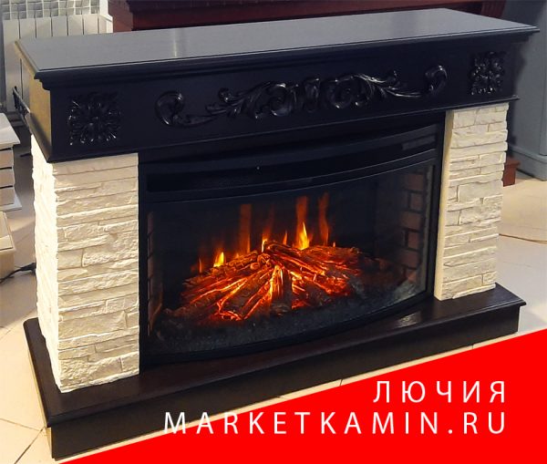 Лючия с камнем (венге/светлый сланец) Новые очаги на выбор (панорамное либо плоское стекло) Габариты (ШxВxГ)1300x850x400 мм Лючия с камнем (венге/светлый сланец) Новые очаги на выбор (панорамное либо плоское стекло) Габариты (ШxВxГ)1300x850x400 мм
