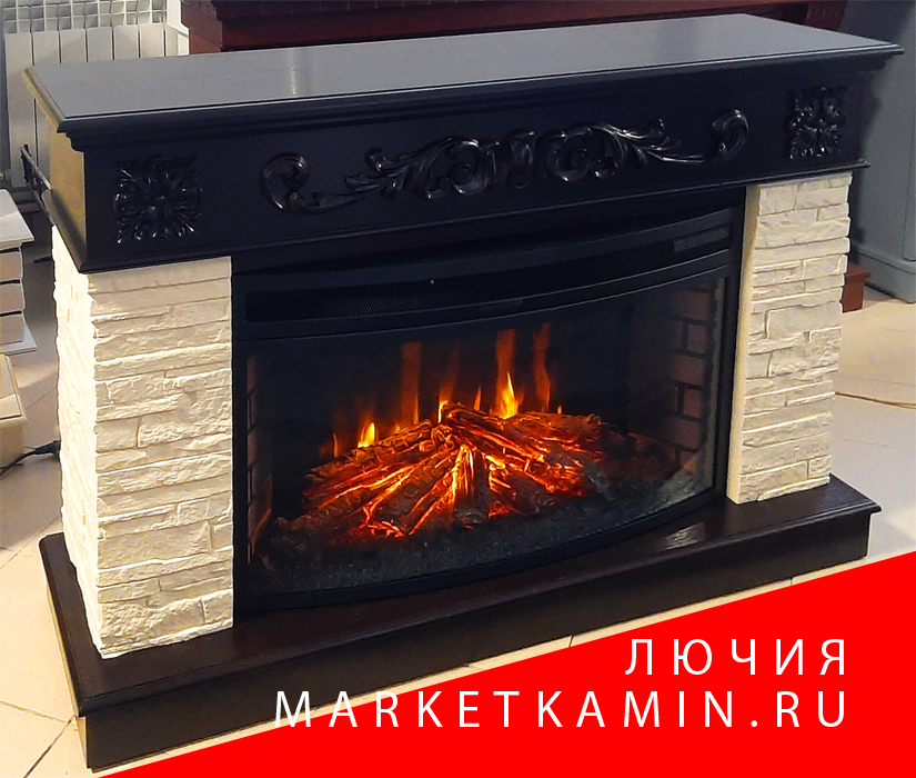 Лючия с камнем (венге/светлый сланец) Новые очаги на выбор (панорамное либо плоское стекло) Габариты (ШxВxГ)1300x850x400 мм Лючия с камнем (венге/светлый сланец) Новые очаги на выбор (панорамное либо плоское стекло) Габариты (ШxВxГ)1300x850x400 мм