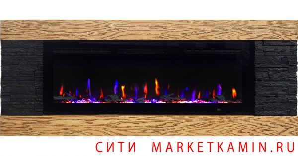 CITY 180 (Сити классический дуб/чёрный сланец) Настенный/напольный камин. Варианты очагов в описании (дрова/кристаллы) Габариты (ШхВхГ) 1800×700х170-250 мм CITY 180 (Сити классический дуб/чёрный сланец) Настенный/напольный камин. Варианты очагов в описании (дрова/кристаллы) Габариты (ШхВхГ) 1800×700х170-250 мм