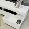 ТВ-тумба № 17 С выдвижными ящиками и открытой центральной нишей (белый/чёрный) Цвет и размеры на выбор. Габариты (ШxВxГ) 2000x520x500 мм