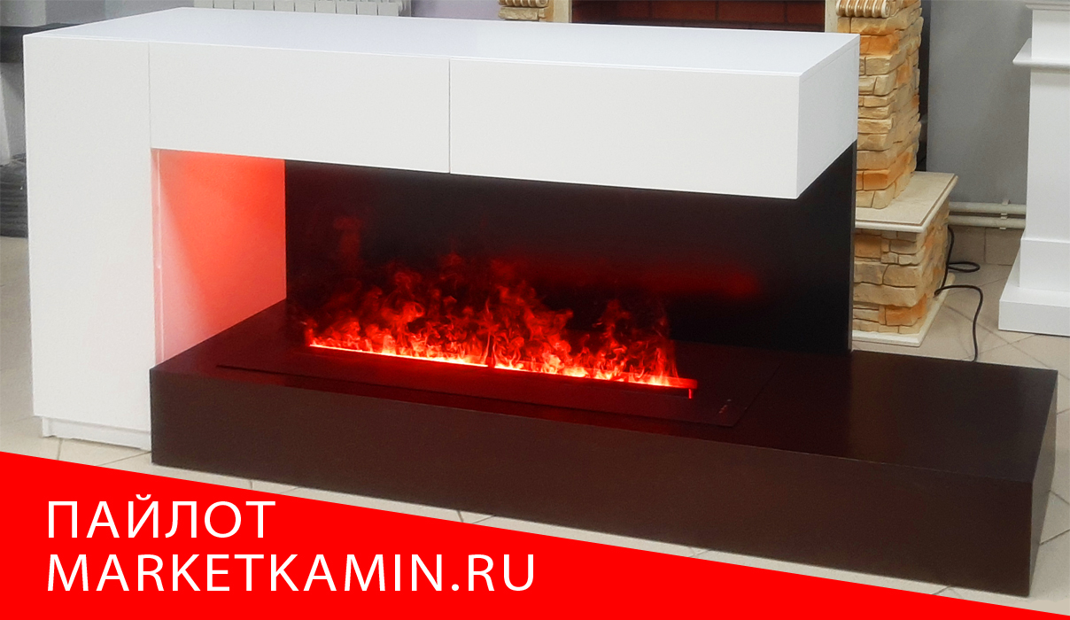Пайлот. Камин-бар с дверкой и выдвижными ящиками. (Белая эмаль/тёмный дуб) Открытый очаг 3D с живым пламенем (варианты в описании) Габариты (ШxВxГ): 2000х800х450 мм Пайлот. Камин-бар с дверкой и выдвижными ящиками. (Белая эмаль/тёмный дуб) Открытый очаг 3D с живым пламенем (варианты в описании) Габариты (ШxВxГ): 2000х800х450 мм