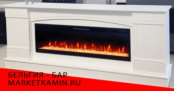 Бельгия (белая эмаль) камин-бар с дверками. Очаги 60 дюймов (дрова/кристаллы) Цвет на выбор. Габариты (ШxВxГ) 2400x900x450 мм Бельгия (белая эмаль) камин-бар с дверками. Очаги 60 дюймов (дрова/кристаллы) Цвет на выбор. Габариты (ШxВxГ) 2400x900x450 мм