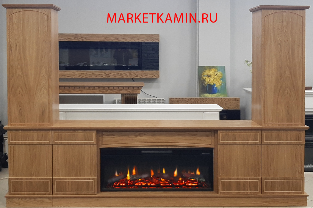 Каминный гарнитур Бельгия (классический дуб) Камин-бар с дверками. Очаги на выбор (дрова/кристаллы) Габариты (ШxВxГ)2800x2000x370 мм Каминный гарнитур Бельгия (классический дуб) Камин-бар с дверками. Очаги на выбор (дрова/кристаллы) Габариты (ШxВxГ)2800x2000x370 мм