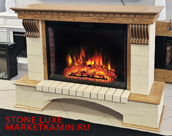 STONE LUXE 150 (стоун классич. дуб с патиной, песочный травертин) Большие очаги на выбор (LED/3D) Габариты (ШxВxГ): 1500х1100х430 мм STONE LUXE 150 (стоун классич. дуб с патиной, песочный травертин) Большие очаги на выбор (LED/3D) Габариты (ШxВxГ): 1500х1100х430 мм