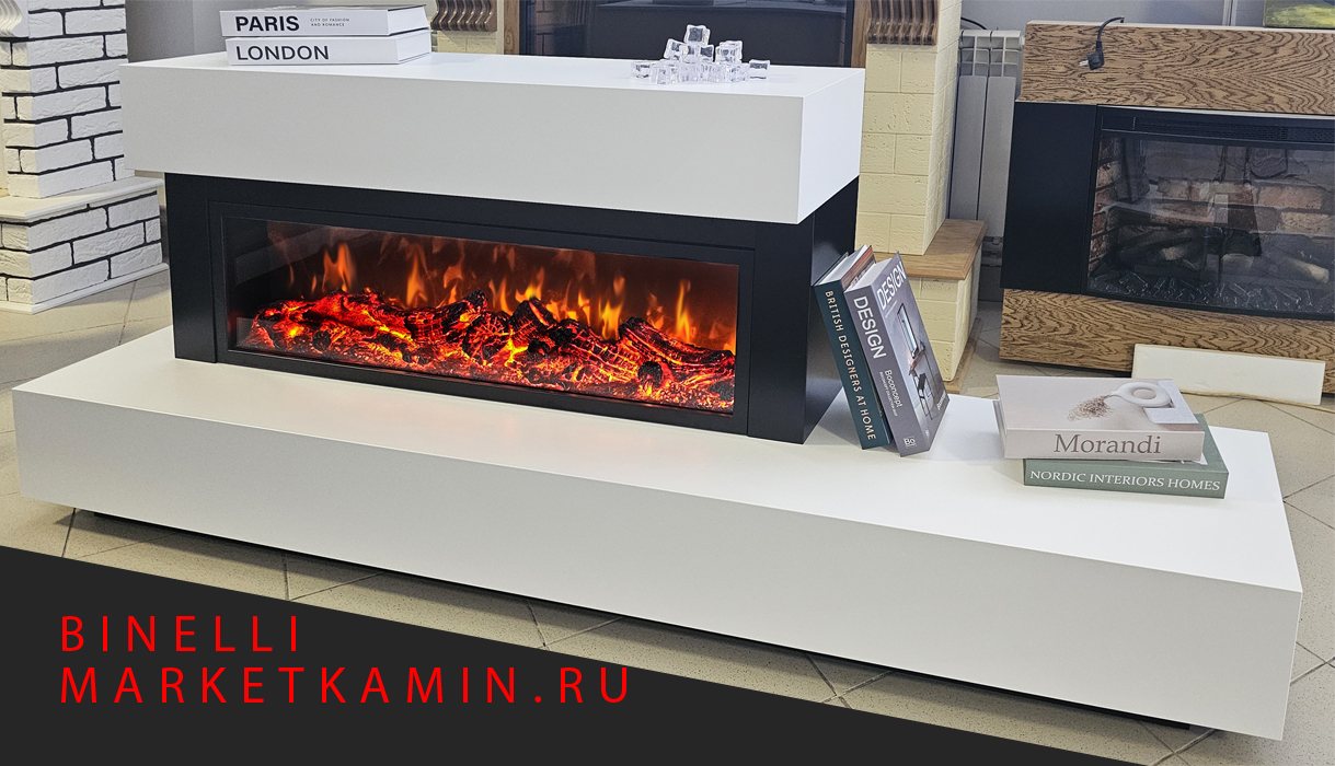 BINELLI (бинелли белая эмаль) Линейный асимметричный камин с боковой полкой. Очаги на выбор (электро/паровые 3D) Цвет на выбор. Габариты (ШxВxГ): 2000х800х400 мм BINELLI (бинелли белая эмаль) Линейный асимметричный камин с боковой полкой. Очаги на выбор (электро/паровые 3D) Цвет на выбор. Габариты (ШxВxГ): 2000х800х400 мм