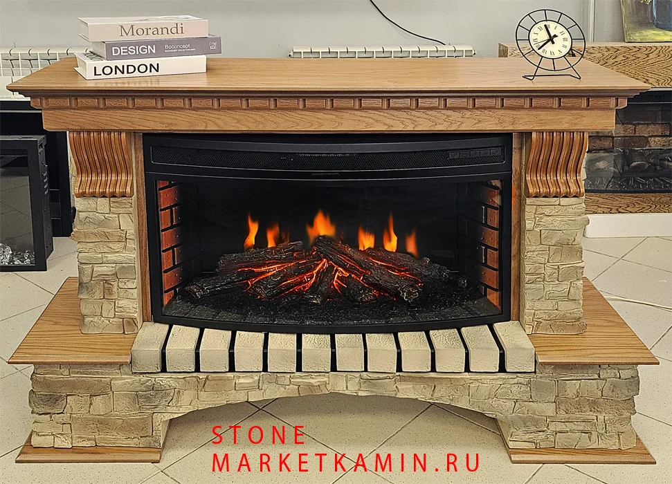 STOUN LUXE с капителями (стоун медовый дуб/песочный сланец) Очаги на выбор (панорамное/плоское стекло/открытый 3D эффект живого пламени) Габариты (ШxВxГ): 1400х940х420 мм STOUN LUXE с капителями (стоун медовый дуб/песочный сланец) Очаги на выбор (панорамное/плоское стекло/открытый 3D эффект живого пламени) Габариты (ШxВxГ): 1400х940х420 мм