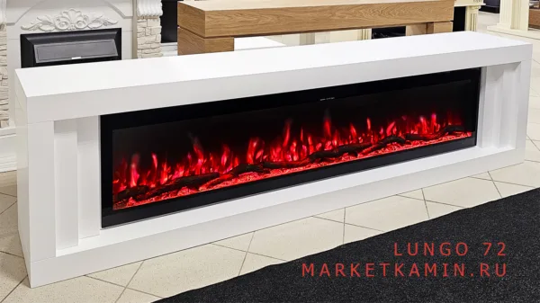 LUNGO 230 (лунго белая эмаль) сверхширокий очаг 72" (дрова/кристаллы) Цвет и размеры на выбор. Габариты (ШxВxГ): 2300х650х320 мм LUNGO 230 (лунго белая эмаль) сверхширокий очаг 72" (дрова/кристаллы) Цвет и размеры на выбор. Габариты (ШxВxГ): 2300х650х320 мм