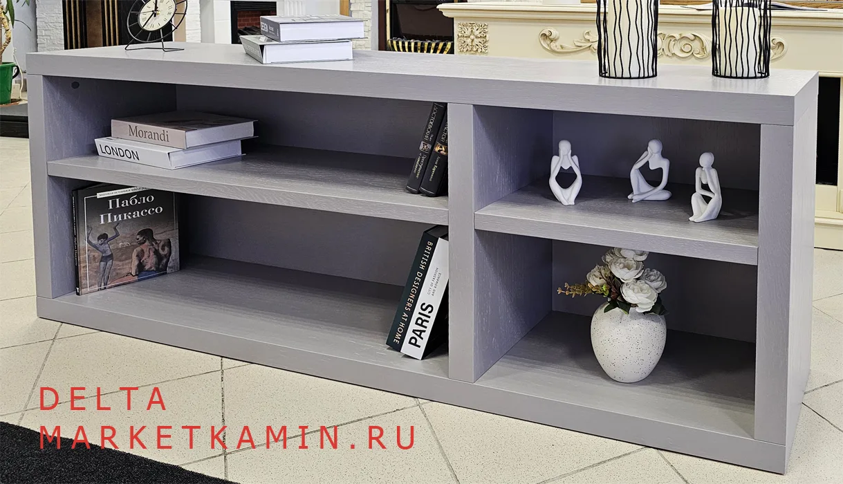 РАСПРОДАЖА ДАННОЙ МОДЕЛИ! ТВ-тумба Дельта (серо-бежевая эмаль) без очага. Габариты (ШxВxГ): 1650х650х350 мм РАСПРОДАЖА ДАННОЙ МОДЕЛИ! ТВ-тумба Дельта (серо-бежевая эмаль) без очага. Габариты (ШxВxГ): 1650х650х350 мм