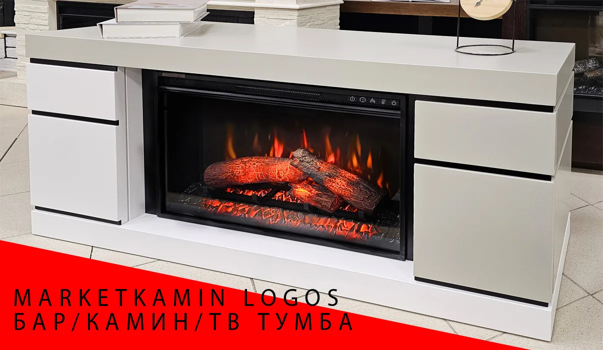 Логос Камин-бар с дверками, ТВ-тумба  (белый дуб/серый шёлк) Новые очаги на выбор (LED за стеклом/3D открытый с увлажнением) Габариты (ШxВxГ): 1300х600х400 мм Логос Камин-бар с дверками, ТВ-тумба  (белый дуб/серый шёлк) Новые очаги на выбор (LED за стеклом/3D открытый с увлажнением) Габариты (ШxВxГ): 1300х600х400 мм