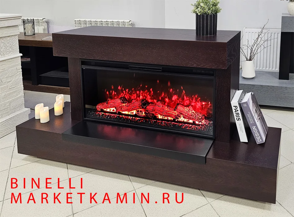 BINELLI (бинелли тёмный дуб) Линейный камин с боковыми полками. Очаги на выбор (варианты в описании) Габариты (ШxВxГ): 1650х900х400 мм BINELLI (бинелли тёмный дуб) Линейный камин с боковыми полками. Очаги на выбор (варианты в описании) Габариты (ШxВxГ): 1650х900х400 мм