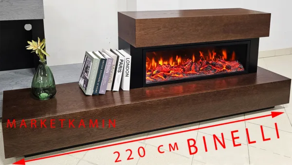 BINELLI (бинелли тёмный дуб) Линейный асимметричный камин с боковой полкой. Очаги на выбор (электро/паровые 3D) Цвет на выбор. Габариты (ШxВxГ): 2200х800х400 мм BINELLI (бинелли тёмный дуб) Линейный асимметричный камин с боковой полкой. Очаги на выбор (электро/паровые 3D) Цвет на выбор. Габариты (ШxВxГ): 2200х800х400 мм