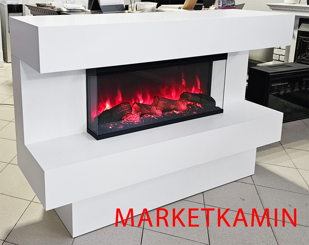 MODERN160 (Модерн белая эмаль) Очаги на выбор: LED с панорамными стеклами/открытый 3D (варианты в описании) Габариты (ШxВxГ): 1600х1100х400 мм MODERN160 (Модерн белая эмаль) Очаги на выбор: LED с панорамными стеклами/открытый 3D (варианты в описании) Габариты (ШxВxГ): 1600х1100х400 мм