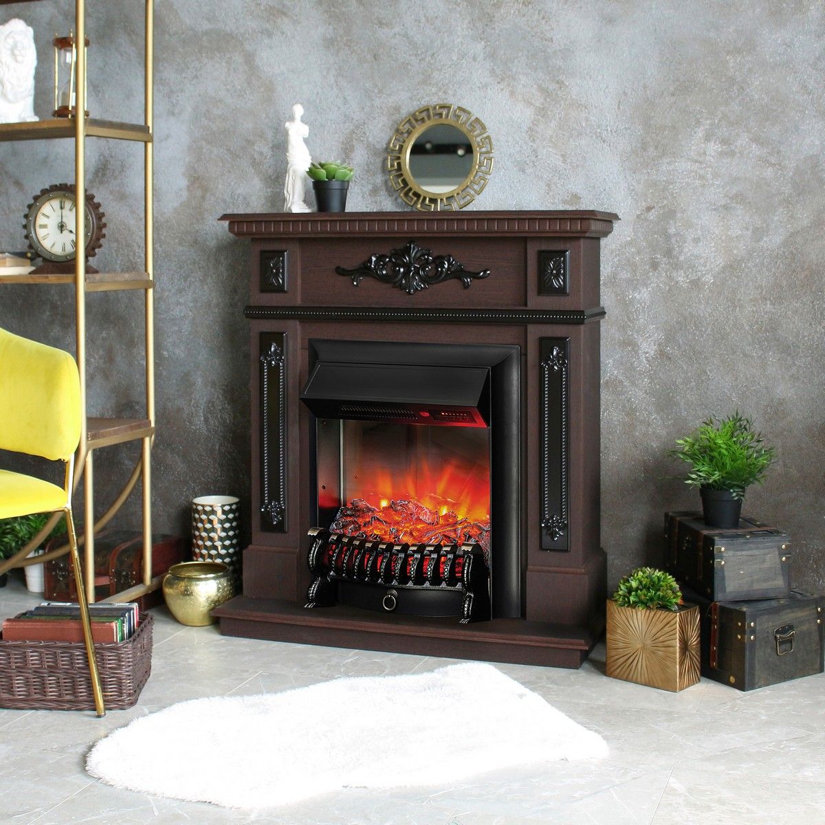Электрокамин Lilian DN с очагом Fobos Lux Black RC. Габариты (ШxВxГ) 98x97x30 см Электрокамин Lilian DN с очагом Fobos Lux Black RC. Габариты (ШxВxГ) 98x97x30 см