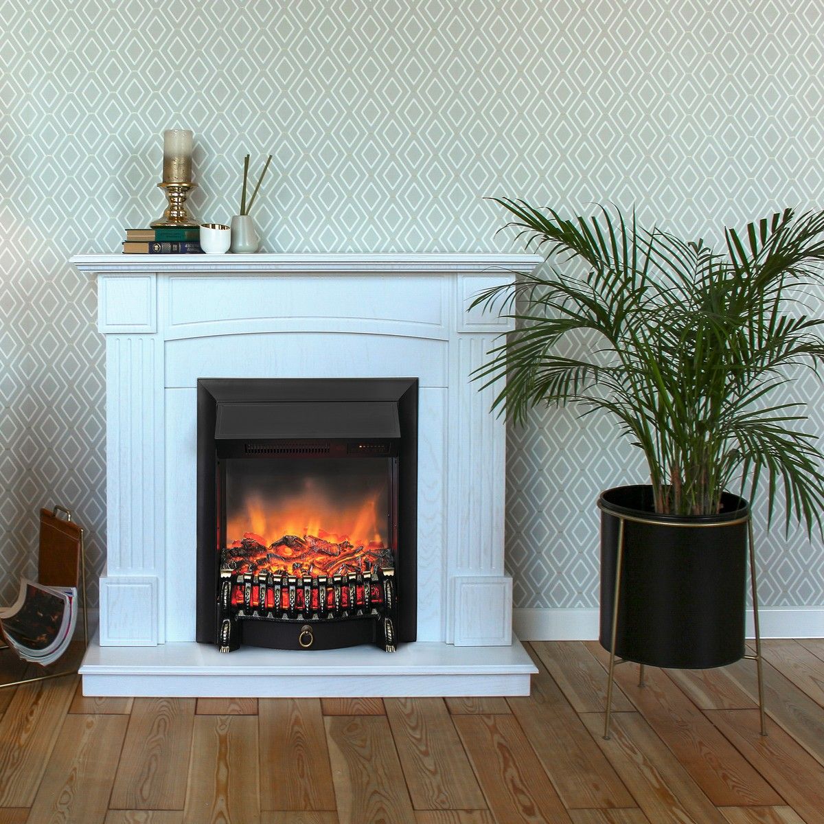 Электрокамин Andrea WT с очагом Fobos Lux Black RC. Габариты (ШxВxГ) 98x97x30 см Электрокамин Andrea WT с очагом Fobos Lux Black RC. Габариты (ШxВxГ) 98x97x30 см
