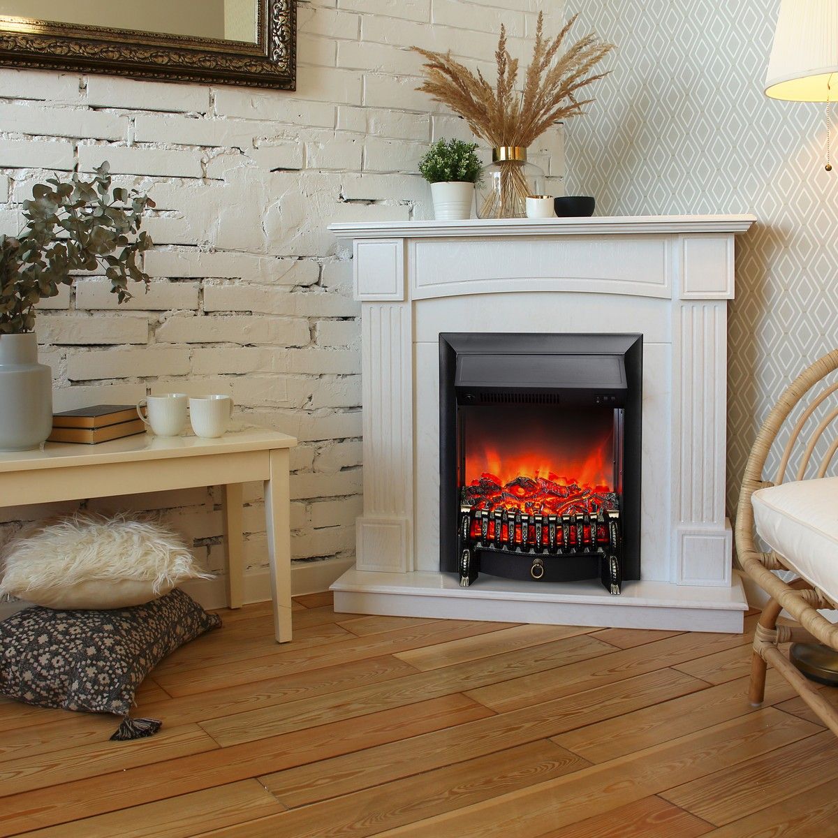 Электрокамин Andrea Corner WT с очагом Fobos Lux Black. Габариты (ШxВxГ) 98x97x30 см Электрокамин Andrea Corner WT с очагом Fobos Lux Black. Габариты (ШxВxГ) 98x97x30 см