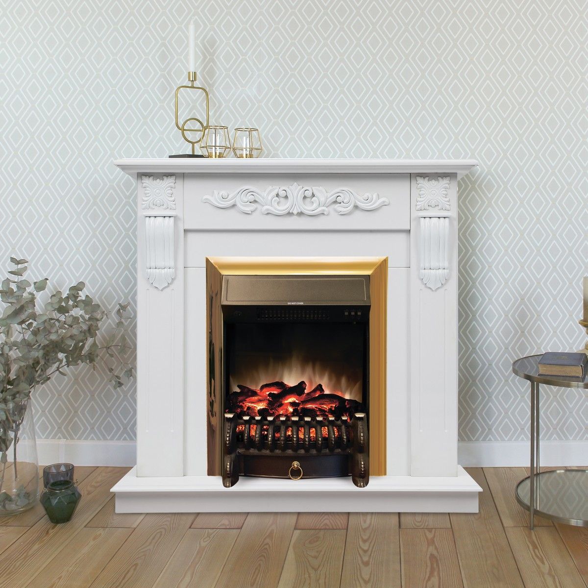 Электрокамин Dominica WT с очагом Fobos Lux Brass. Габариты (ШxВxГ) 98x97x30 см Электрокамин Dominica WT с очагом Fobos Lux Brass. Габариты (ШxВxГ) 98x97x30 см