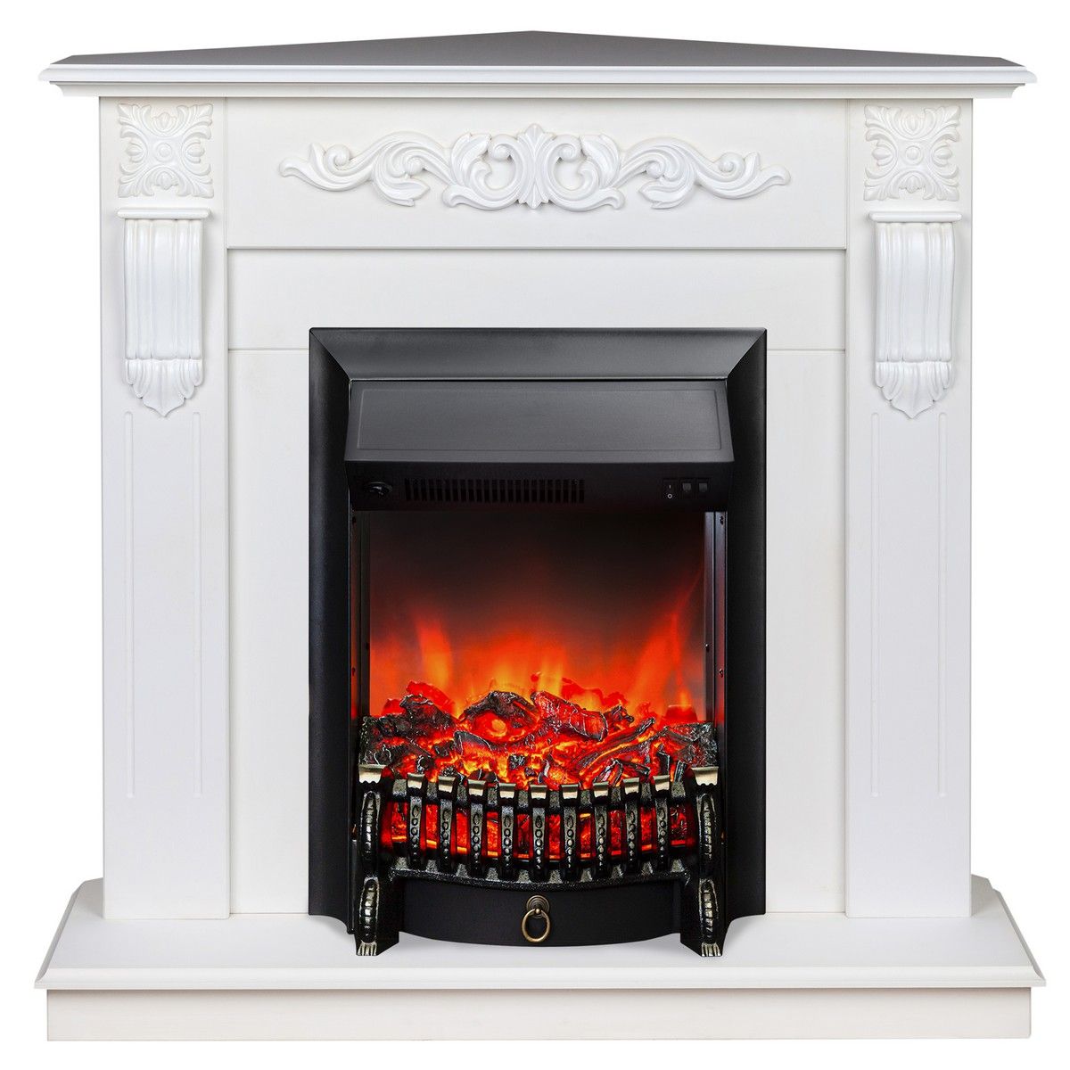 Электрокамин Dominica Corner WT с очагом Fobos Lux Black. Габариты (ШxВxГ) 98x97x30 см Электрокамин Dominica Corner WT с очагом Fobos Lux Black. Габариты (ШxВxГ) 98x97x30 см