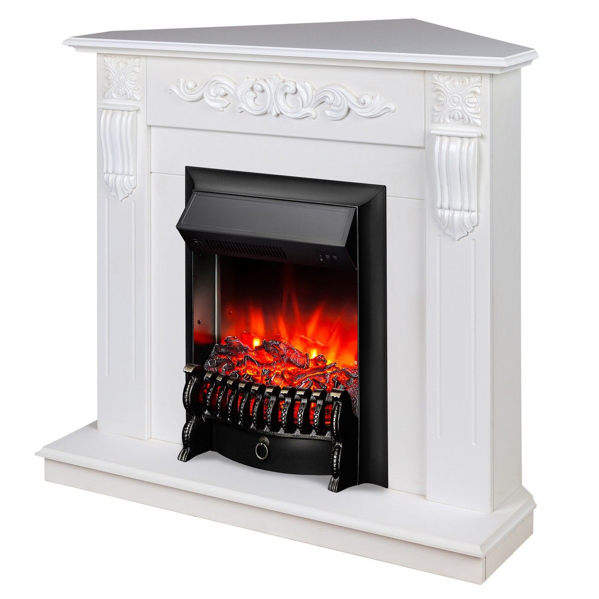 Электрокамин Dominica Corner WT с очагом Fobos Lux Black. Габариты (ШxВxГ) 98x97x30 см Электрокамин Dominica Corner WT с очагом Fobos Lux Black. Габариты (ШxВxГ) 98x97x30 см
