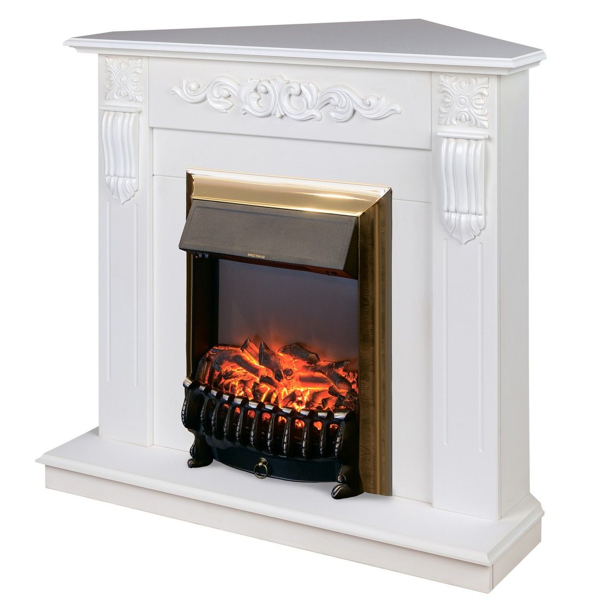 Электрокамин Dominica Corner WT с очагом Fobos Lux Brass. Габариты (ШxВxГ) 98x97x30 см Электрокамин Dominica Corner WT с очагом Fobos Lux Brass. Габариты (ШxВxГ) 98x97x30 см