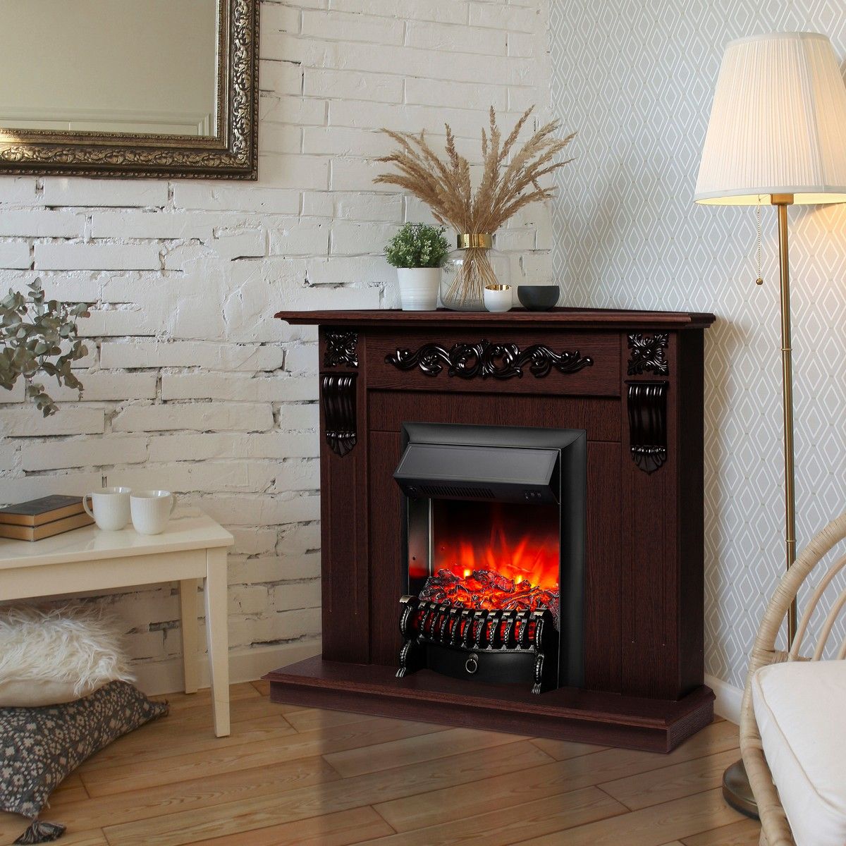 Электрокамин Dominica Corner DN с очагом Fobos Lux Black. Габариты (ШxВxГ) 98x97x30 см Электрокамин Dominica Corner DN с очагом Fobos Lux Black. Габариты (ШxВxГ) 98x97x30 см
