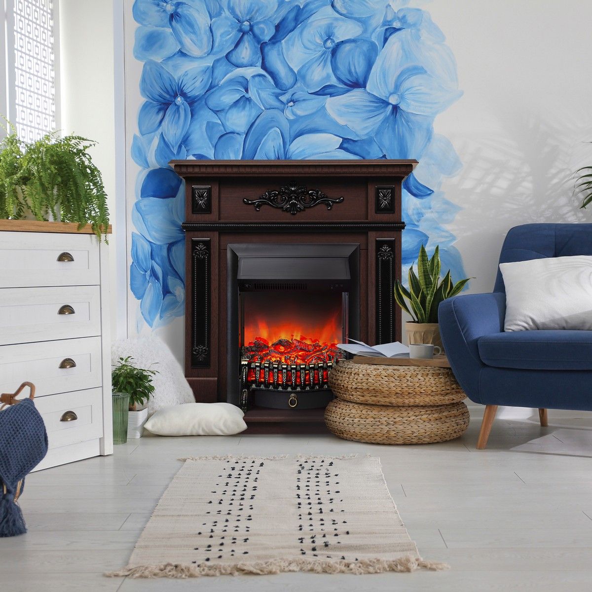 Электрокамин Lilian DN с очагом Fobos Lux Black. Габариты (ШxВxГ) 98x97x30 см Электрокамин Lilian DN с очагом Fobos Lux Black. Габариты (ШxВxГ) 98x97x30 см