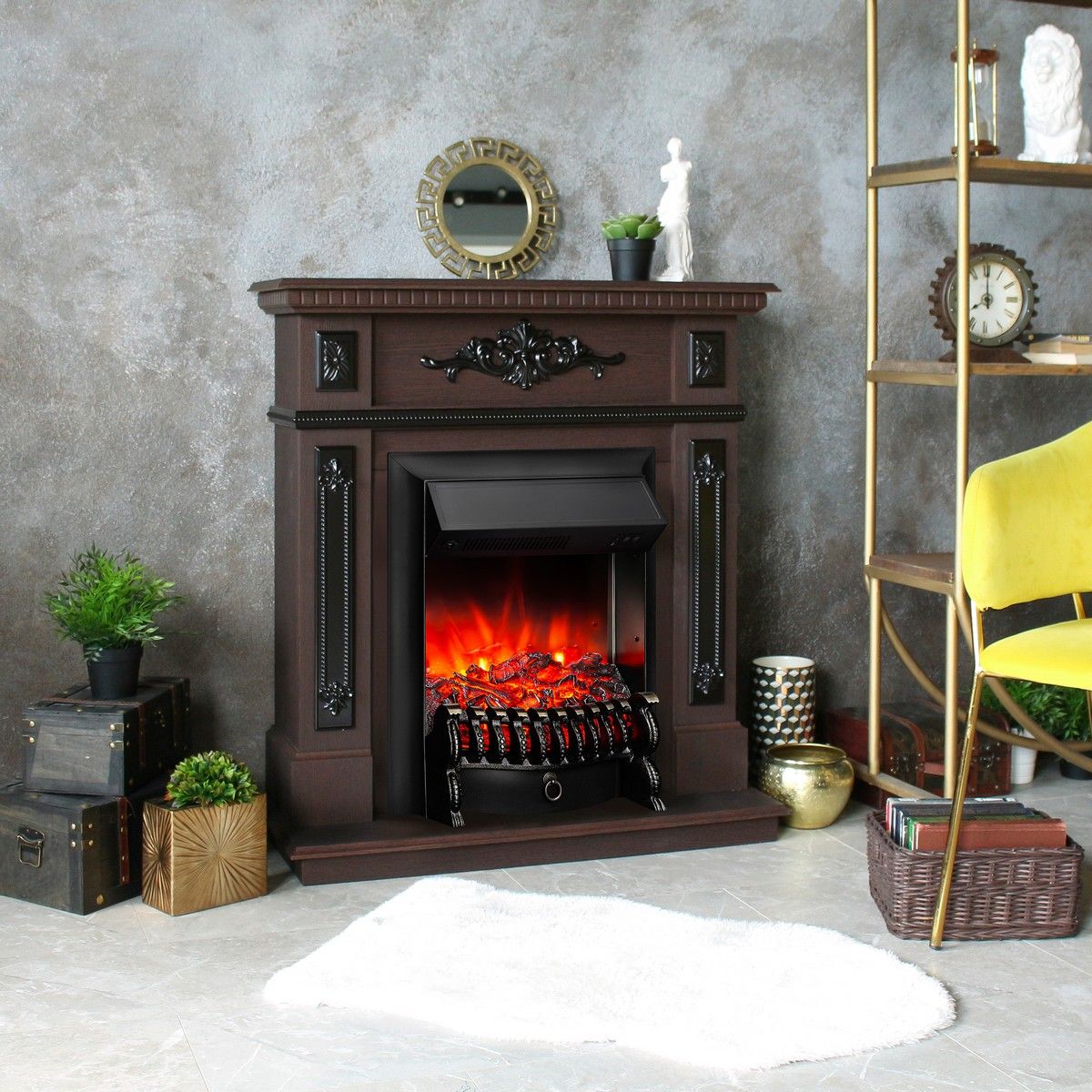 Электрокамин Lilian DN с очагом Fobos Lux Black. Габариты (ШxВxГ) 98x97x30 см Электрокамин Lilian DN с очагом Fobos Lux Black. Габариты (ШxВxГ) 98x97x30 см