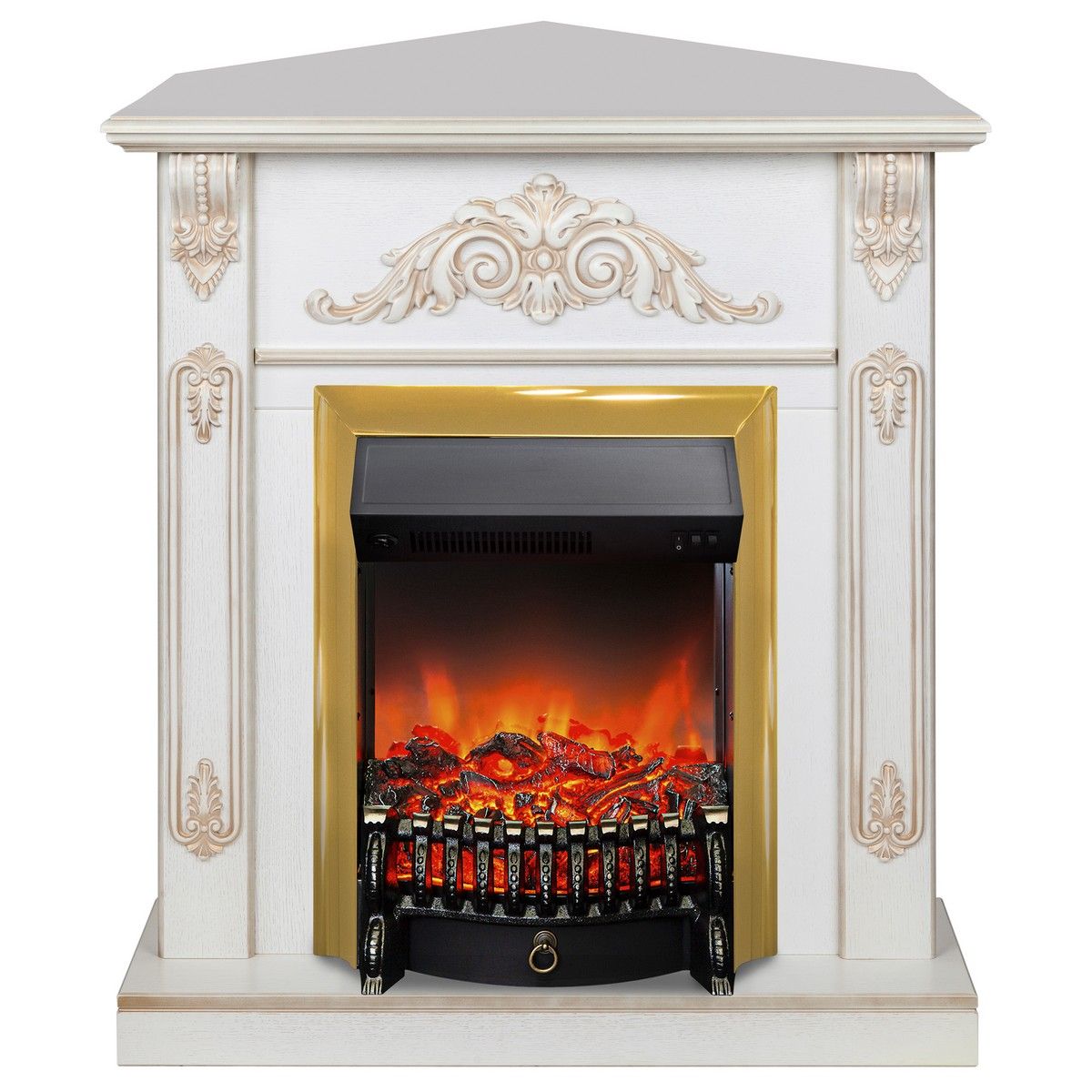 Электрокамин Anita Corner WT с очагом Fobos Lux Brass. Габариты (ШxВxГ) 98x97x30 см Электрокамин Anita Corner WT с очагом Fobos Lux Brass. Габариты (ШxВxГ) 98x97x30 см
