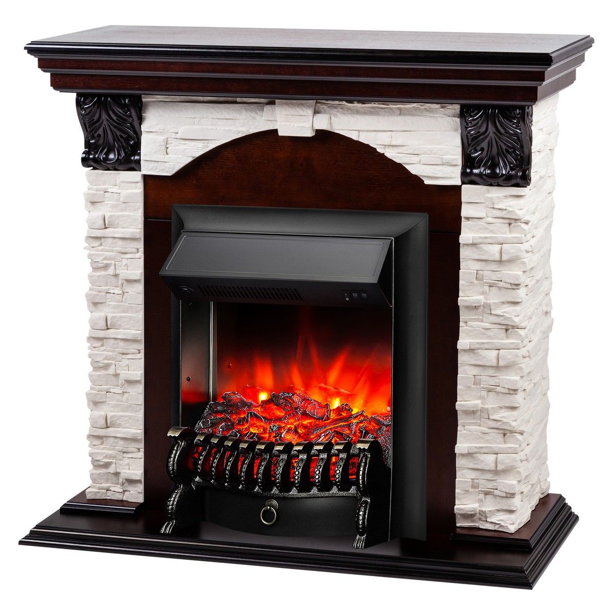 Электрокамин Dublin Lux AO с очагом Fobos Lux Black. Габариты (ШxВxГ) 98x97x30 см Электрокамин Dublin Lux AO с очагом Fobos Lux Black. Габариты (ШxВxГ) 98x97x30 см