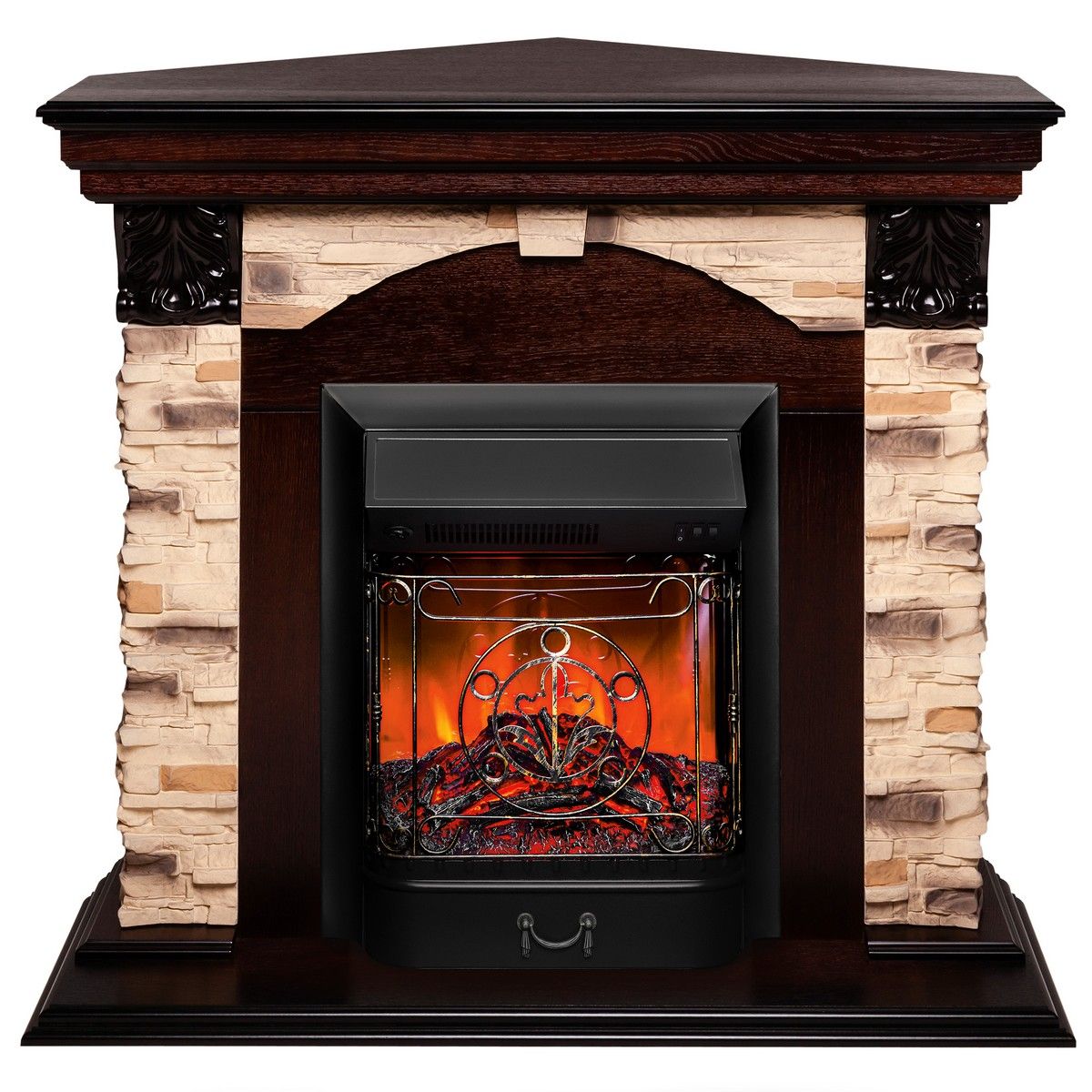 Электрокамин Dublin Corner Rock AO с очагом Majestic Lux Black. Габариты (ШxВxГ) 104x97x77 см Электрокамин Dublin Corner Rock AO с очагом Majestic Lux Black. Габариты (ШxВxГ) 104x97x77 см