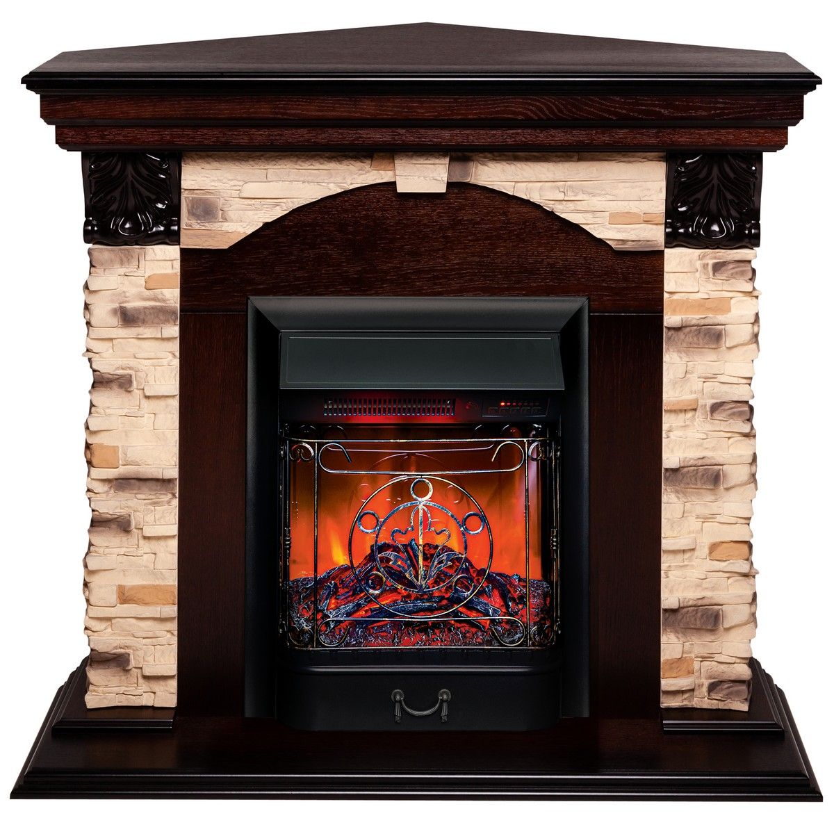 Электрокамин Dublin Corner Rock AO с очагом Majestic Lux Black RC. Габариты (ШxВxГ) 104x97x77 см Электрокамин Dublin Corner Rock AO с очагом Majestic Lux Black RC. Габариты (ШxВxГ) 104x97x77 см