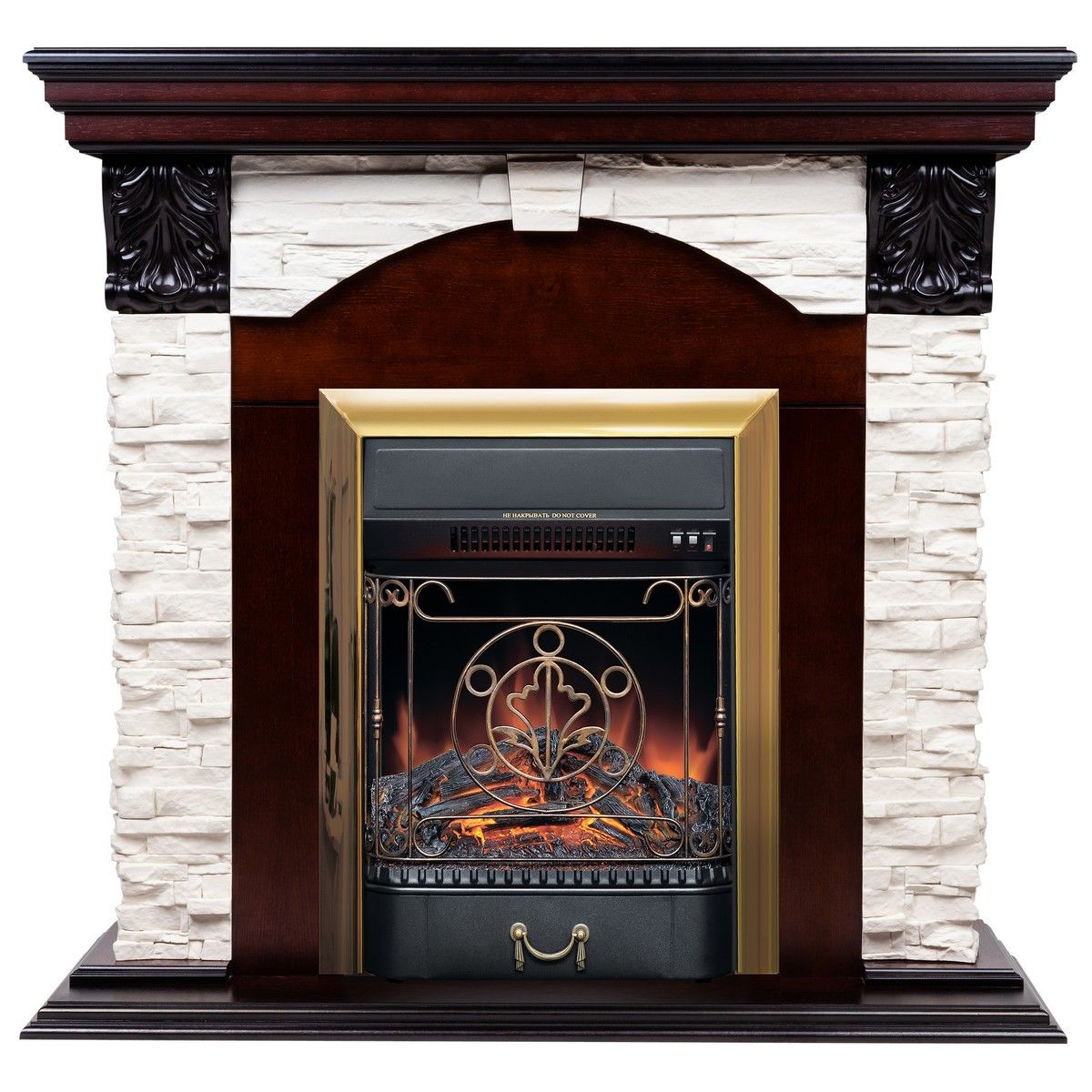 Электрокамин Dublin Lux AO с очагом Majestic Lux Brass. Габариты (ШxВxГ) 104x97x37 см Электрокамин Dublin Lux AO с очагом Majestic Lux Brass. Габариты (ШxВxГ) 104x97x37 см
