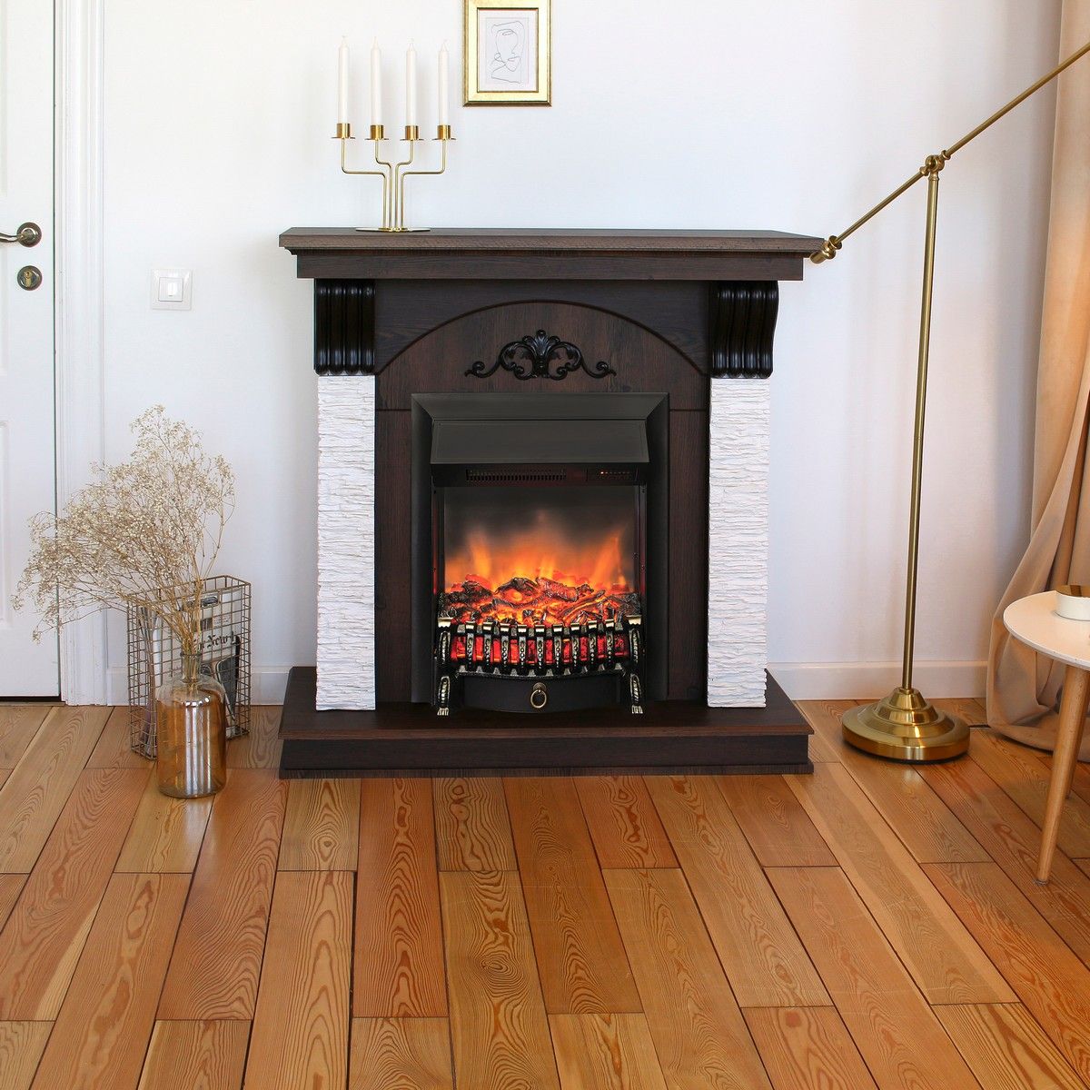 Электрокамин Corfino NT с очагом Fobos Lux Black RC. Габариты (ШxВxГ) 98x97x30 см Электрокамин Corfino NT с очагом Fobos Lux Black RC. Габариты (ШxВxГ) 98x97x30 см