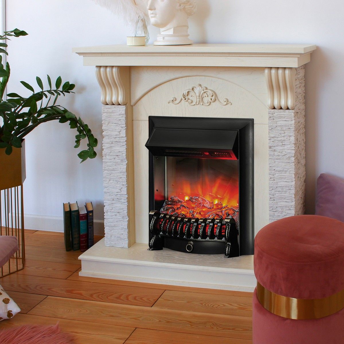 Электрокамин Corfino WT с очагом Fobos Lux Black RC. Габариты (ШxВxГ) 98x97x30 см Электрокамин Corfino WT с очагом Fobos Lux Black RC. Габариты (ШxВxГ) 98x97x30 см