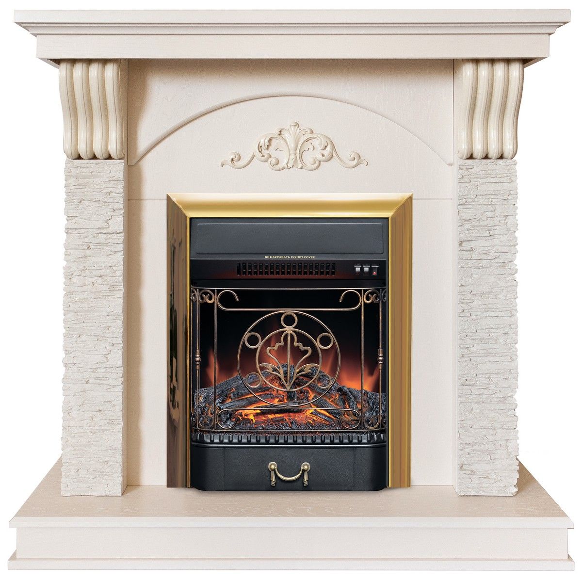 Электрокамин Corfino WT с очагом Majestic Lux Brass. Габариты (ШxВxГ) 109x103.5x41 см Электрокамин Corfino WT с очагом Majestic Lux Brass. Габариты (ШxВxГ) 109x103.5x41 см