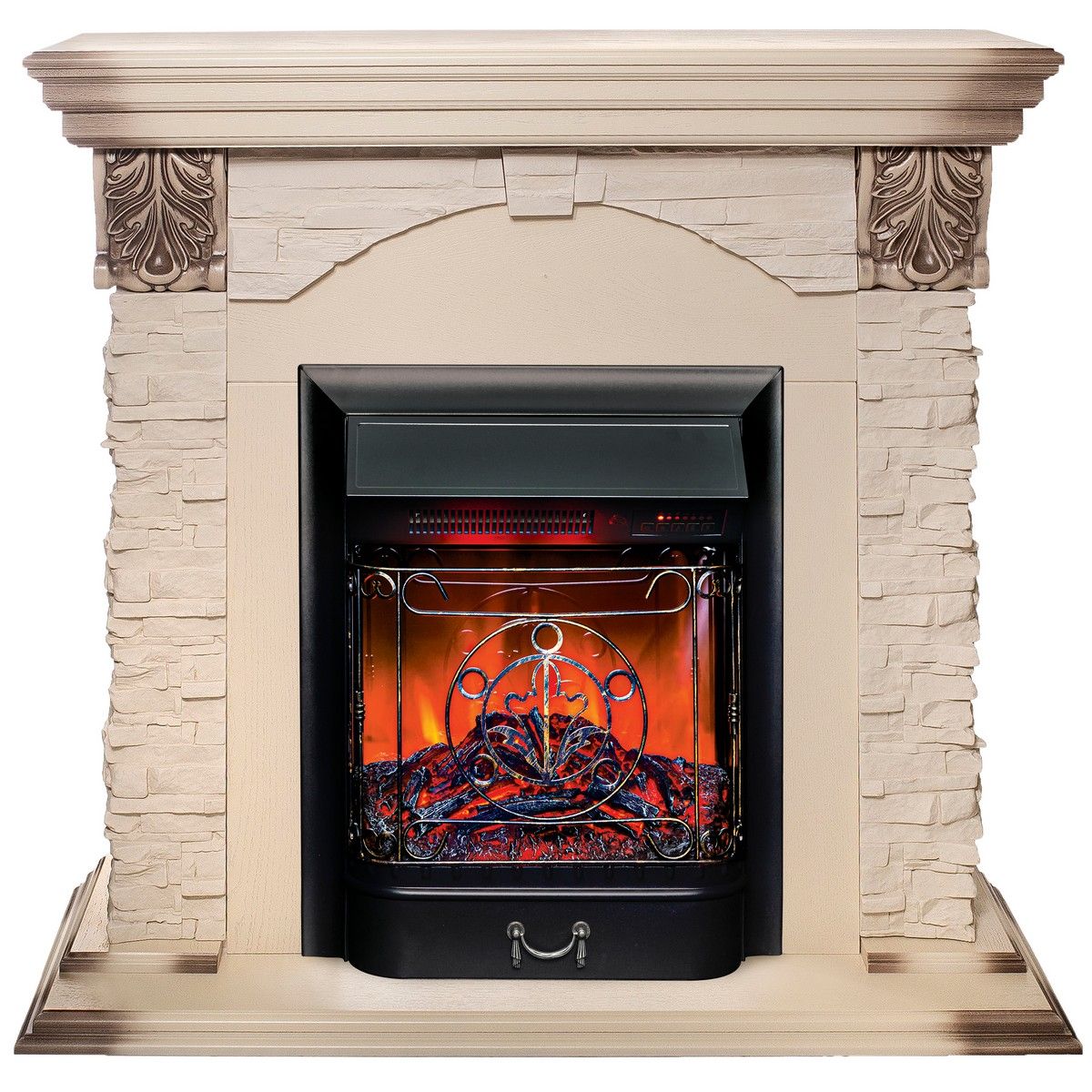 Электрокамин Dublin Lux WT с очагом Majestic Lux Black RC. Габариты (ШxВxГ) 104x97x37 см Электрокамин Dublin Lux WT с очагом Majestic Lux Black RC. Габариты (ШxВxГ) 104x97x37 см