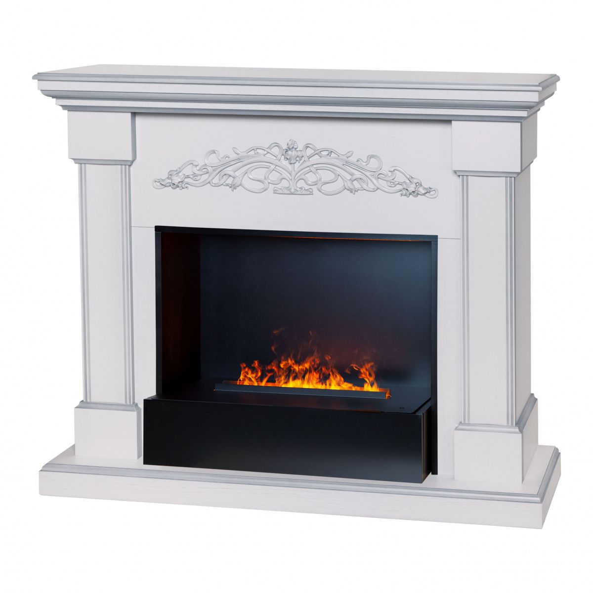 Электрокамин RealFlame Ofelia 26 WT с очагом 3D CASSETTE 630 BLACK PANEL. Габариты (ШxВxГ) 125x108.2x37 см Электрокамин RealFlame Ofelia 26 WT с очагом 3D CASSETTE 630 BLACK PANEL. Габариты (ШxВxГ) 125x108.2x37 см