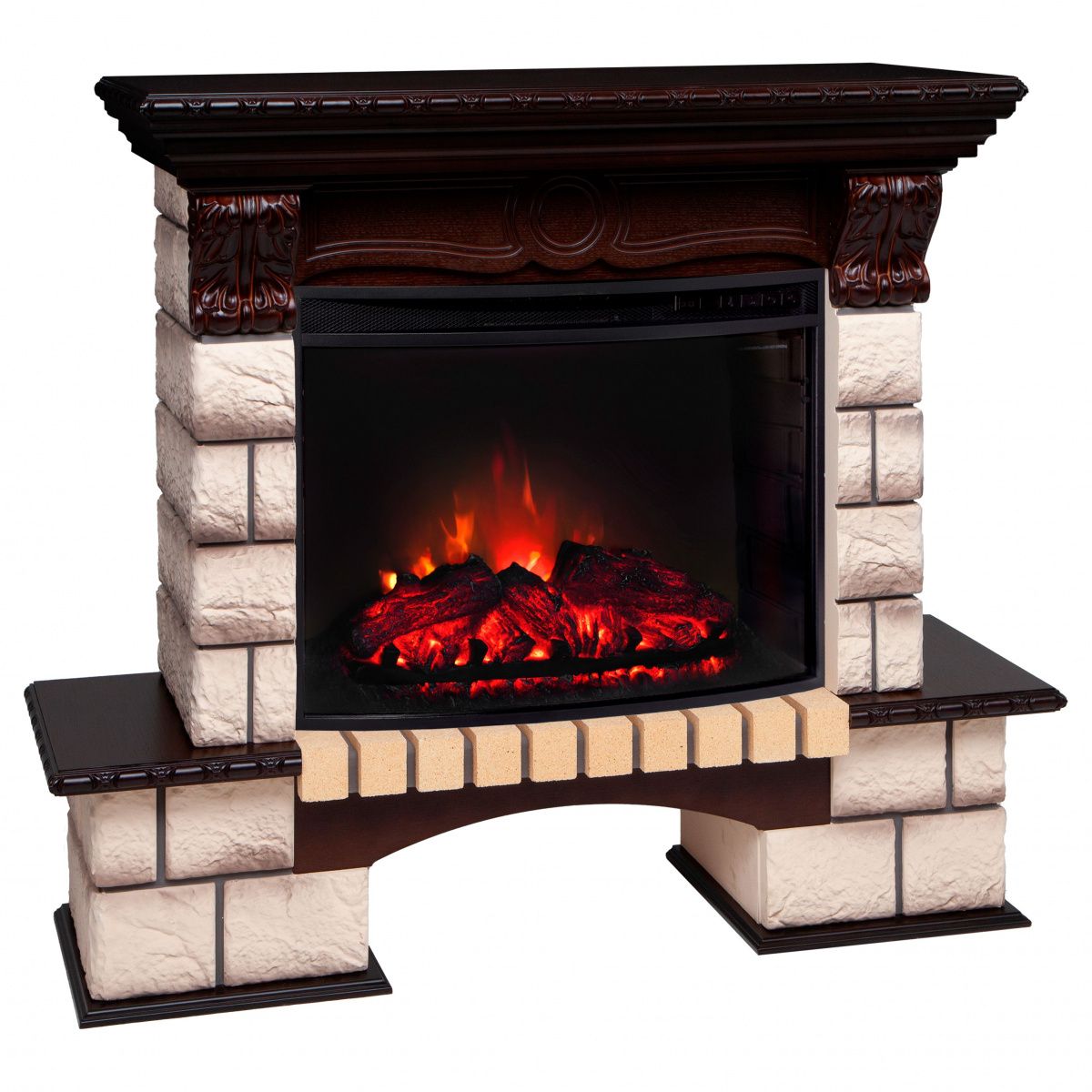 Электрокамин RealFlame Bolero 25,5 NT с очагом Evrika 25,5. Габариты (ШxВxГ) 120.5x106x45 см Электрокамин RealFlame Bolero 25,5 NT с очагом Evrika 25,5. Габариты (ШxВxГ) 120.5x106x45 см