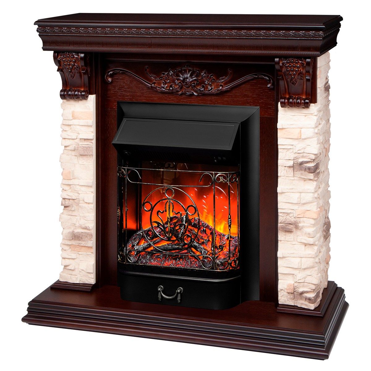 Электрокамин RealFlame Patricia NT с Majestic Lux BL, звук потрескивания дров. Габариты (ШxВxГ) 99.5x97x37.5 см Электрокамин RealFlame Patricia NT с Majestic Lux BL, звук потрескивания дров. Габариты (ШxВxГ) 99.5x97x37.5 см