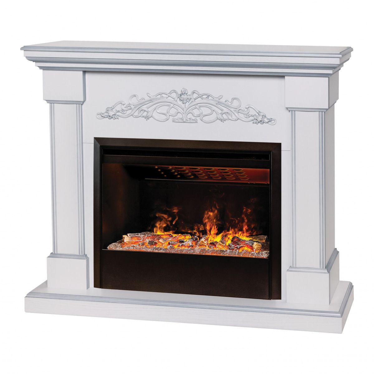 Электрокамин RealFlame Ofelia 26 WT с очагом Helios 26 SBG. Габариты (ШxВxГ) 125x108.2x37 см Электрокамин RealFlame Ofelia 26 WT с очагом Helios 26 SBG. Габариты (ШxВxГ) 125x108.2x37 см