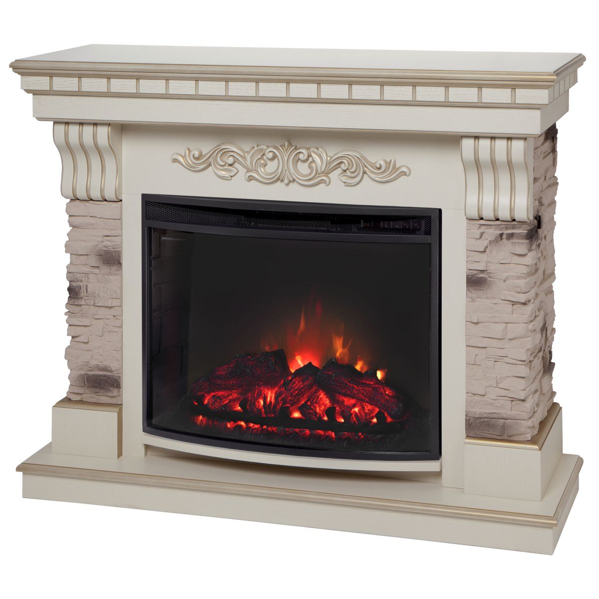Электрокамин RealFlame Marseilles WT с очагом Evrika 25,5. Габариты (ШxВxГ) 114.5x93.7x38 см Электрокамин RealFlame Marseilles WT с очагом Evrika 25,5. Габариты (ШxВxГ) 114.5x93.7x38 см