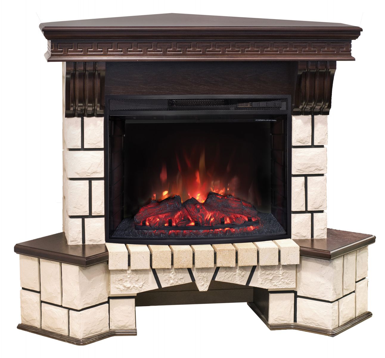 Электрокамин RealFlame Stone Coner AO c Evrika 25,5 LED, звуковая имитация горения. Габариты (ШxВxГ) 128x105.5x78 см Электрокамин RealFlame Stone Coner AO c Evrika 25,5 LED, звуковая имитация горения. Габариты (ШxВxГ) 128x105.5x78 см
