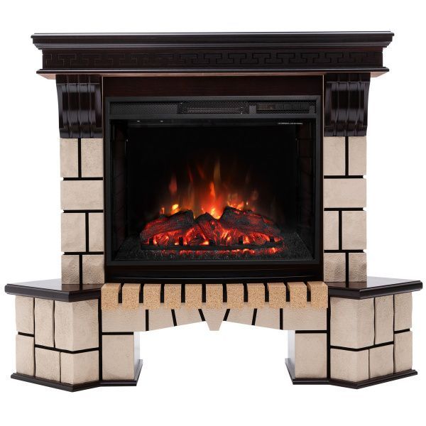 Электрокамин RealFlame Stone Coner 25/25,5 AO с очагом Sparta 25,5. Габариты (ШxВxГ) 128x105.5x78 см