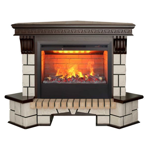 Электрокамин RealFlame Stone Coner 26 AO с очагом 3D Helios 26. Габариты (ШxВxГ) 142x105.5x86 см Электрокамин RealFlame Stone Coner 26 AO с очагом 3D Helios 26. Габариты (ШxВxГ) 142x105.5x86 см