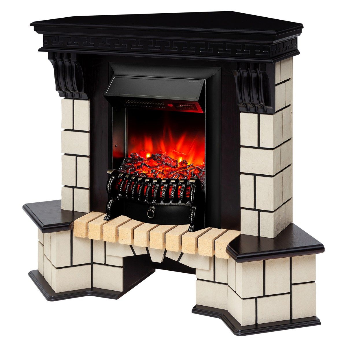 Электрокамин Stone Corner STD AO с очагом Fobos Lux Black RC. Габариты (ШxВxГ) 98x97x30 см Электрокамин Stone Corner STD AO с очагом Fobos Lux Black RC. Габариты (ШxВxГ) 98x97x30 см