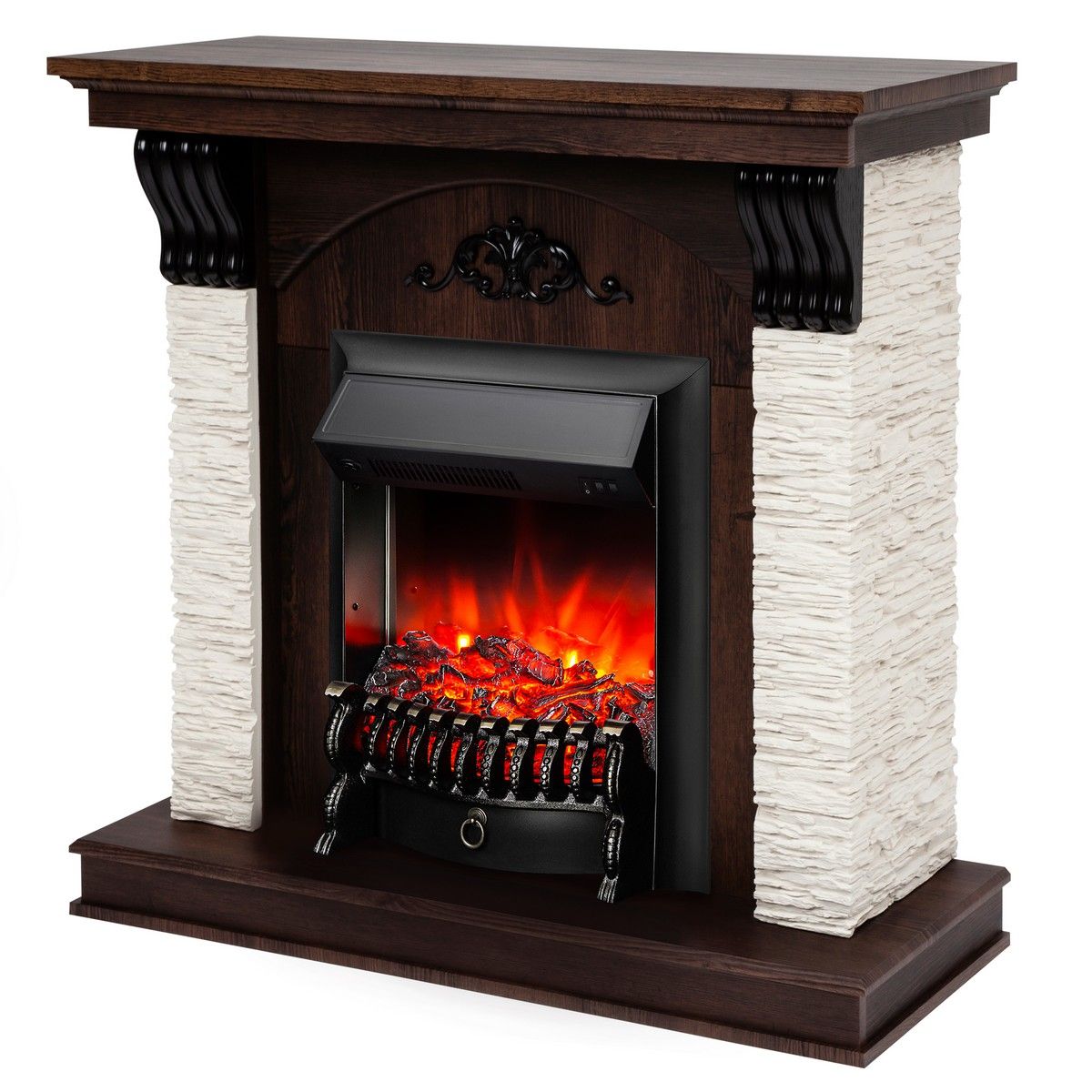 Электрокамин Corfino NT с очагом Fobos Lux Black. Габариты (ШxВxГ) 98x97x30 см Электрокамин Corfino NT с очагом Fobos Lux Black. Габариты (ШxВxГ) 98x97x30 см