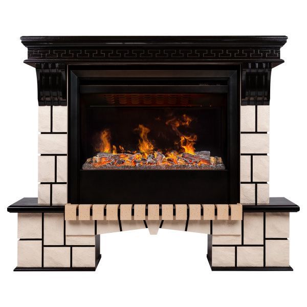 Электрокамин RealFlame Stone 26 AO с очагом 3D Helios 26 SBG. Габариты (ШxВxГ) 132x106x42 см Электрокамин RealFlame Stone 26 AO с очагом 3D Helios 26 SBG. Габариты (ШxВxГ) 132x106x42 см