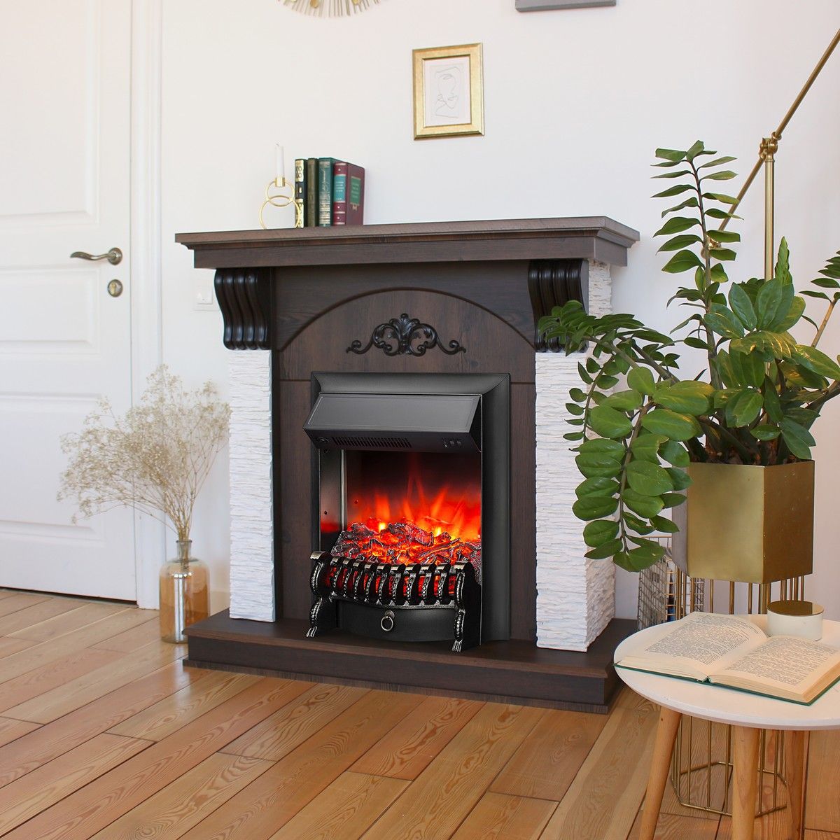 Электрокамин Corfino NT с очагом Fobos Lux Black. Габариты (ШxВxГ) 98x97x30 см Электрокамин Corfino NT с очагом Fobos Lux Black. Габариты (ШxВxГ) 98x97x30 см
