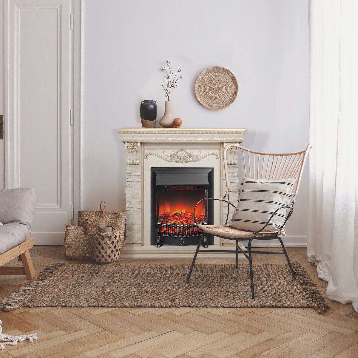 Электрокамин Patricia WT с очагом Fobos Lux Black RC. Габариты (ШxВxГ) 98x97x30 см Электрокамин Patricia WT с очагом Fobos Lux Black RC. Габариты (ШxВxГ) 98x97x30 см