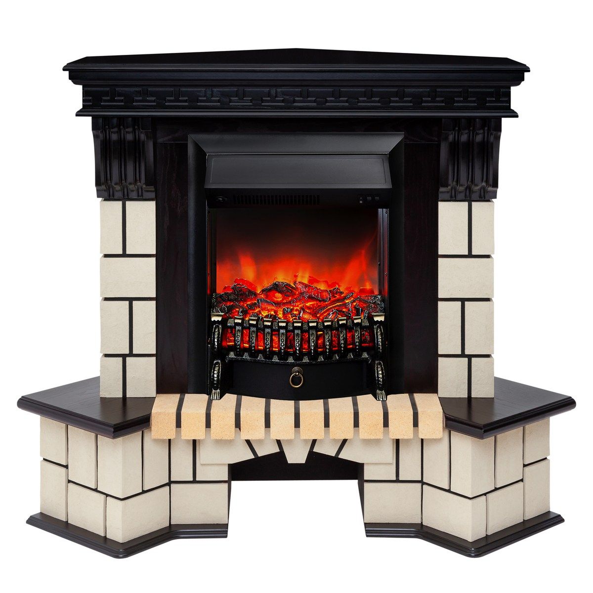 Электрокамин Stone Corner STD AO с очагом Fobos Lux Black. Габариты (ШxВxГ) 98x97x30 см Электрокамин Stone Corner STD AO с очагом Fobos Lux Black. Габариты (ШxВxГ) 98x97x30 см